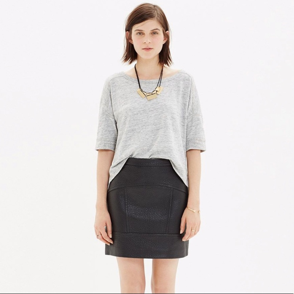 Madewell Pebbled Leather Miniskirt
